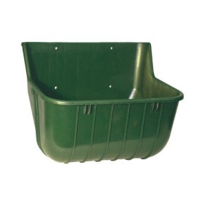 Voerbak kunststof breed groen 15L